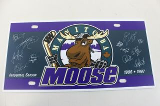 Vintage Manitoba Moose Plastic License Plate Inaugural Season 1996 - 97 - M87