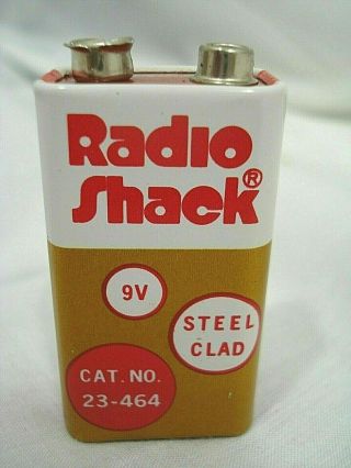 2 Vtg Radio Shack 9v 9 Volt Battery Steel Clad 23 - 464 & 6lr61 - S5a