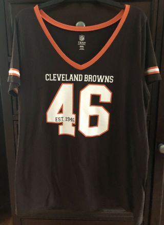 Womens Cleveland Browns V - Neck T - Shirt Size 2xl