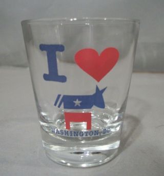 Souvenir Shotglass From Washington D.  C.  Of The Democratic Party " I ❤ [donkey] "