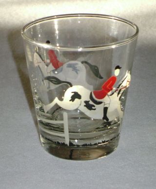 Vintage Bar Cocktail Whiskey Rocks Acl Glass Tally Ho Steeplechase Jumping Horse