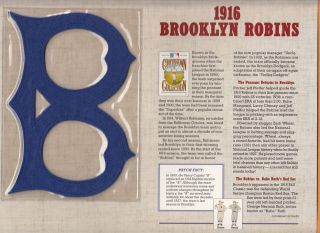 1916 Brooklyn Robins Mlb Baseball Official Patch Large 7 Inch Willabee Ward