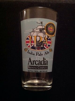 Arcadia Brewing Company India Pale Ale Ipa Beer 6 " Pint Glass