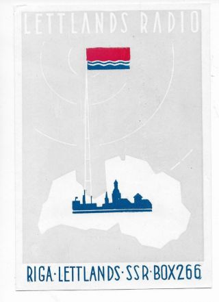 Qsl Radio Riga Latvia Ssr Ussr Soviet Union 1962 Lettland Map Flag Cold War Dx