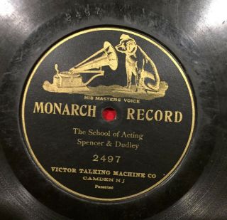 Monarch 10 " 1 Sided 78 Rpm Phonograph Record 2497 The School Of Acting