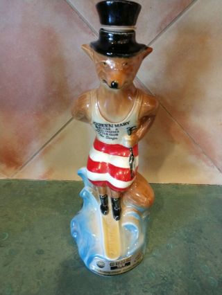 1975 Jim Beam Decanter Queen Mary Specialties Bottle Club Fox The Surfer