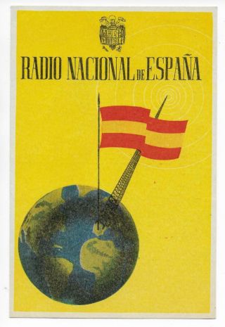 Qsl Radio Nacional De Espana Rne Madrid 1961 On 6000 Kcs Signed Porres Dx Swl