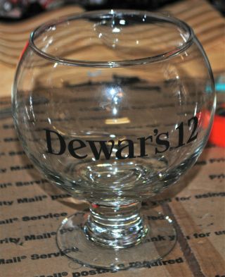 Vintage Dewars 12 Advertising Glass 7 " Tall - 32 Ozs