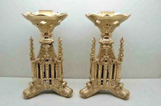 , French Gothic Altar Candlesticks,  Chalice Co. ,