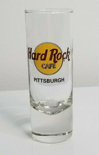 Hard Rock Cafe Pittsburgh Pennsylvania Tall Shot Glass Bar Shooter Souvenir