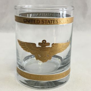 U.  S.  Navy National Museum Of Naval Aviation Gold Shot Glass Cup