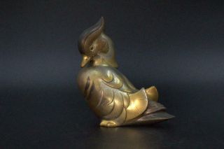 Japanese Copper Two mandarin duck paperweight ornament Signed VG168 - 2 3