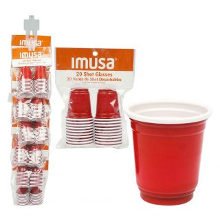 20 Shot Glasses 2oz Mini Red Solo Cup