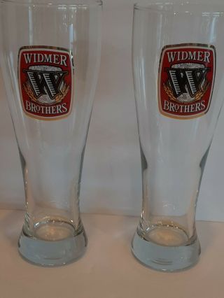 Two Widmer Brothers.  Portland Oregon.  Beer Glasses.  9in Tall.  20oz