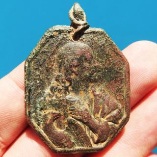 Unique St John The Apostle Medal Antique 18th Century St Barbara Medallion Found