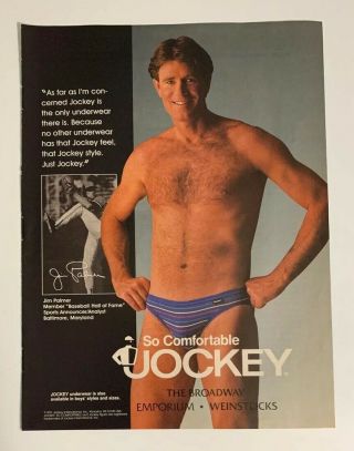 1991 Jockey Underwear Jim Palmer Print Ad Baltimore Orioles Hof Briefs