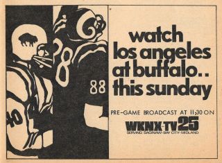 1965 Nfl Football Tv Ad Buffalo Bills Vs Los Angeles Rams Wknx Saginaw,  Michigan