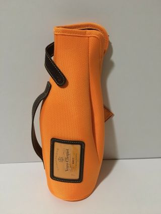 Veuve Clicquot Champagne Insulated Orange Bottle Bag Ice Jacket Leather Nwt