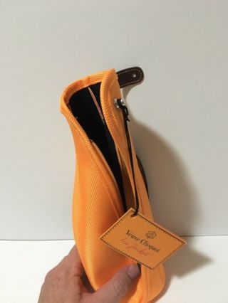 Veuve Clicquot Champagne Insulated Orange Bottle Bag Ice Jacket Leather NWT 2