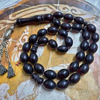 Vintage Egyptian Bakelite 33 Islamic Prayer Beads Rosary 63 Grams Faturan