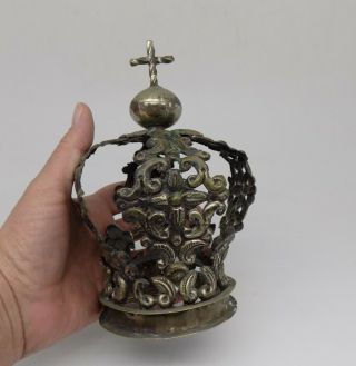 Antique Holy Crown Halo Silvered For Madonna Virgin Saint A - 14