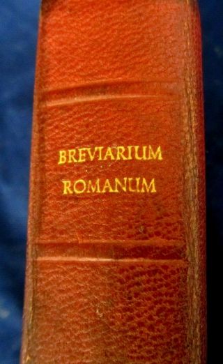 Breviarium Romanum - - 1961 - - Leather/gilt - - Restored W/ Ribbons,  Holy Cards