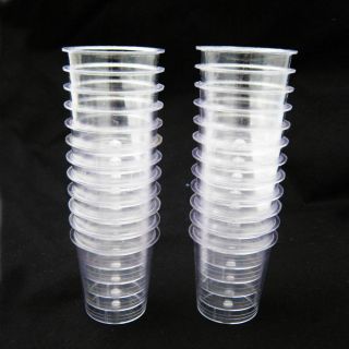 60 Shot Glasses Clear Hard Plastic 1 Oz Mini Wine Glass Party Cups Catering Bar
