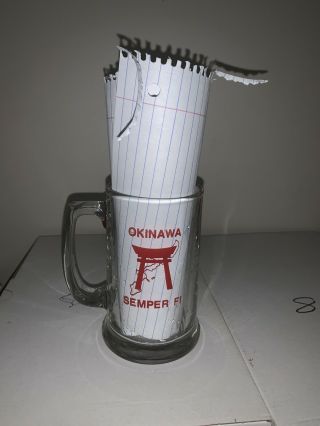Semper Fi Okinawa Us Marine Corps Glass Beer Mug