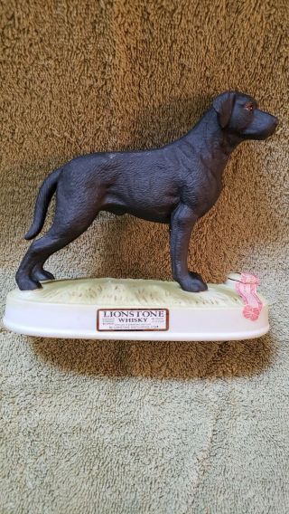 1975 Lionstone Porcelain Labrador Retriever Dog Mini Decanter/barware Empty