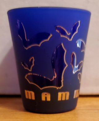Mammoth Cave Ky Kentucky Bats Frosted Cobalt Blue Shot Glass