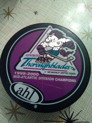 Kentucky Thoroughblades Ahl Hockey Offici Puck 1999 - 2000 Jersey Logo Boy Scouts