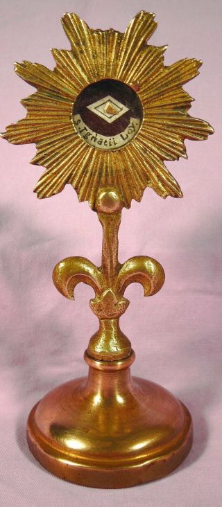 Antique Stand Reliquary With A Relic Of St.  Ignatius Of Loyola - Jesuit Order