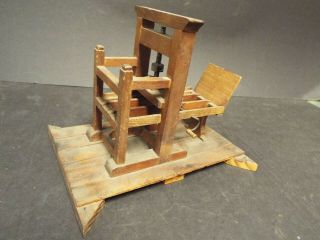 Small Wooden Model Of Gutenberg Printing Press.  See Pictures.