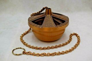 , Antique Single Chain Censer,  Thurible,  Solid Bronze,  5 3/4 