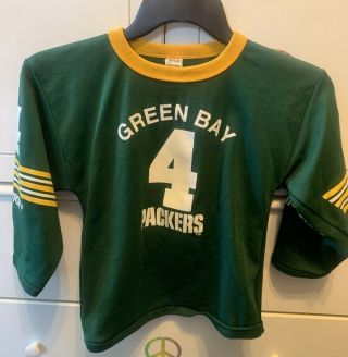 Hutch Green Bay Packers Brett Favre Kids Youth Medium Long Sleeve Shirt Jersey