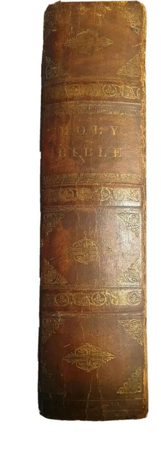Vintage1836 The Holy Bible,  Leather Hardcover Old And Testaments