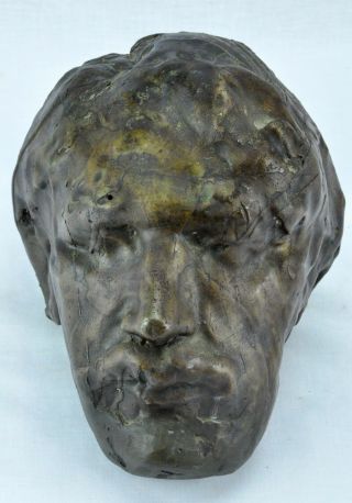 Interesting Antique bronze head sculpture,  not marked.  (BI MK/170819) 2