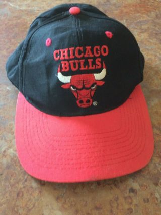 Black Vintage Chicago Bulls Nba Snapback Hat Cap Logo