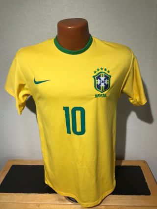 Mens Nike Dri Fit Brazil Brasil Soccer Jersey Size Small (s) Neymar Jr.  10