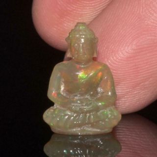 Sculpture of the Buddha Natural Ethiopian Welo Opal Gemstone Carving 4.  50 cts 2