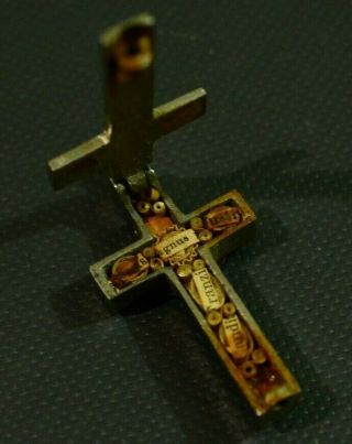 Reliquary Relic Cross Of Jesus With 5 Saint Relicario Shrine Reliquie Pendant