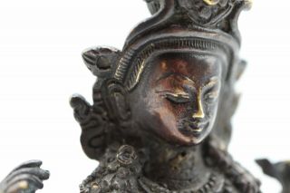 Antique Early Bronze Hindu Tibet Altar Statue Sitting Shiva Deity Siva Stamped
