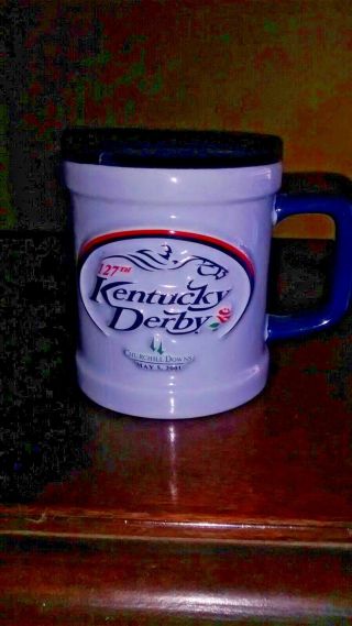 2001 Kentucky Derby Coffee Mug Churchill Downs 127th Derby Monarchos Winner