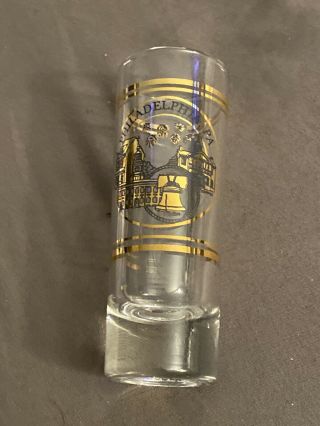Philadelphia Pa Shot Glass 4 Inches Sights Of Philly Liberty Bell Gold