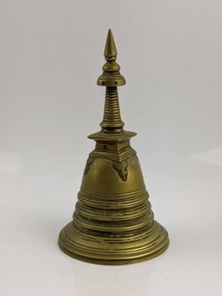 Sri Lankan Antique Buddhist Stupa Bell in Brass / Bronze c18th/19th Tibetan FINE 2