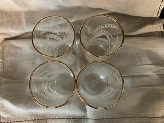 Vintage White Floral And Gold Drinking Glasses Set Of Four 2