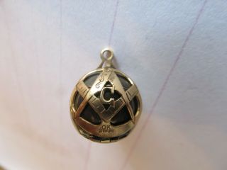 Folding Orb Ball Masonic,  Freemason,  Pendant Cross 10k Gold And Silver