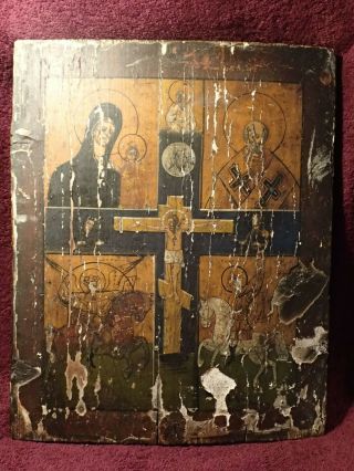 Antique Russia Russian Icon Painting On Wood,  & Very Old