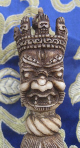 Antique Tibetan Tantrik Master Quality Handmade Yak Bone Phurba.  Nepal 2