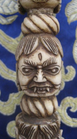Antique Tibetan Tantrik Master Quality Handmade Yak Bone Phurba.  Nepal 3
